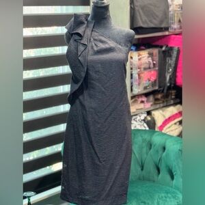 Banana Republic One Shoulder, Ruffled Formal Black Dress, Size 2